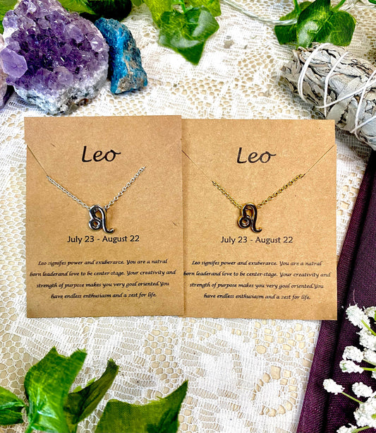 Zodiac Necklace for Leo, Virgo, Libra, Scorpio & Sagittarius.